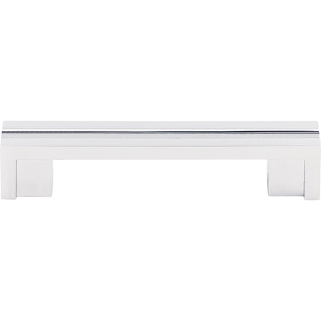 Top Knobs TK55PC: 3-1/2" cc Sanctuary Flat Rail Bar Cabinet Pull - Polished Chrome