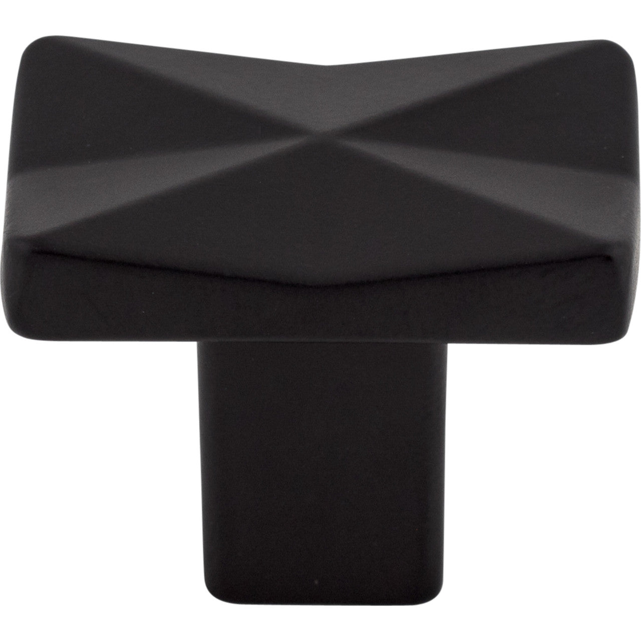 Top Knobs TK560BLK: 1-1/4" Quilted Square Cabinet Knob - Flat Black