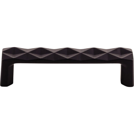 Top Knobs TK561BLK: 3-3/4" cc Quilted Flat Bar Cabinet Pull - Flat Black
