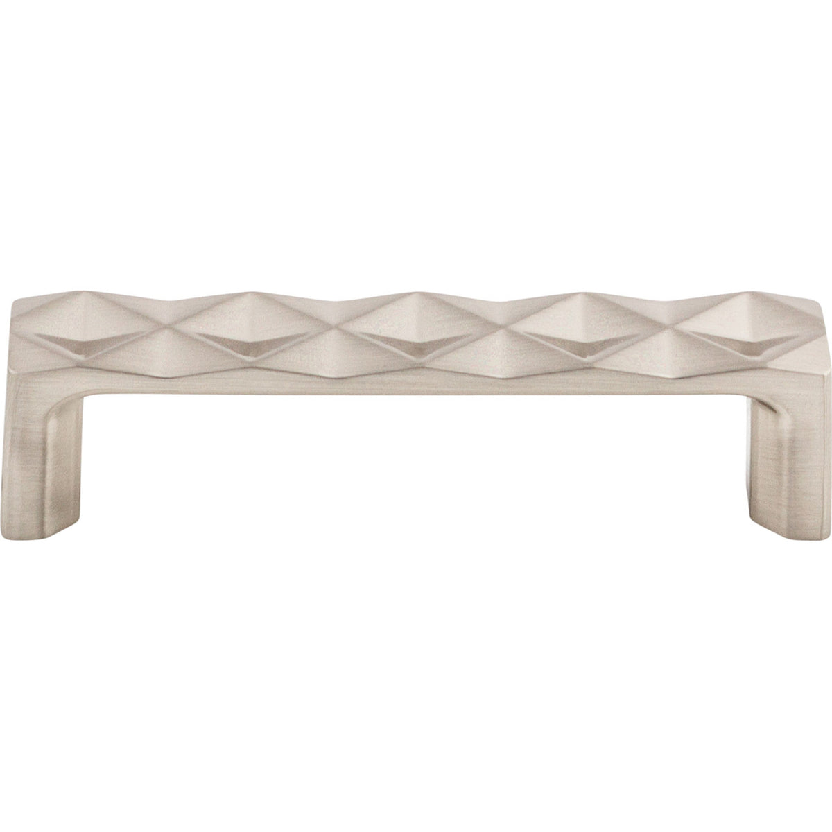 Top Knobs TK561BSN: 3-3/4" cc Quilted Flat Bar Cabinet Pull - Brushed Satin Nickel