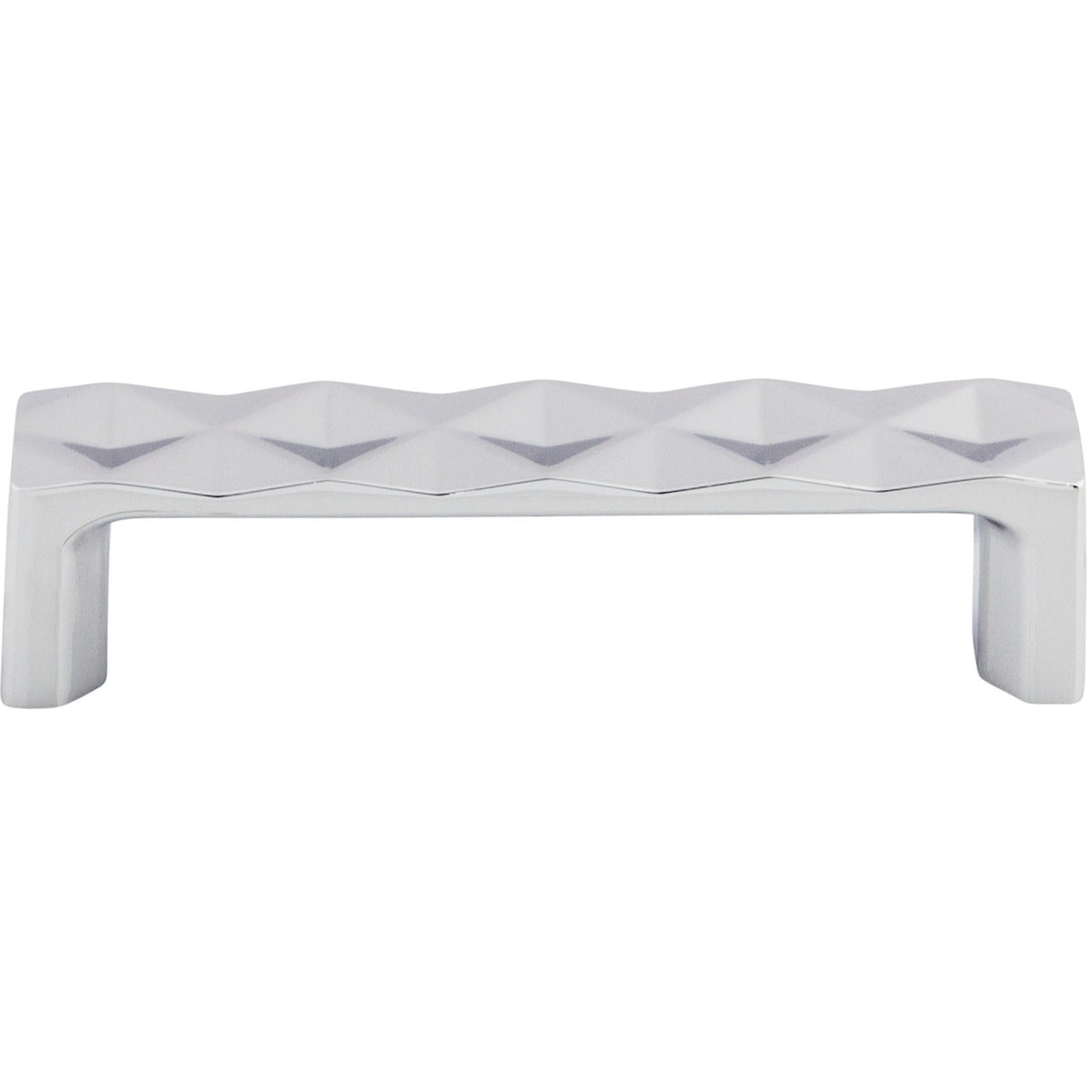 Top Knobs TK561PC: 3-3/4" cc Quilted Flat Bar Cabinet Pull - Polished Chrome