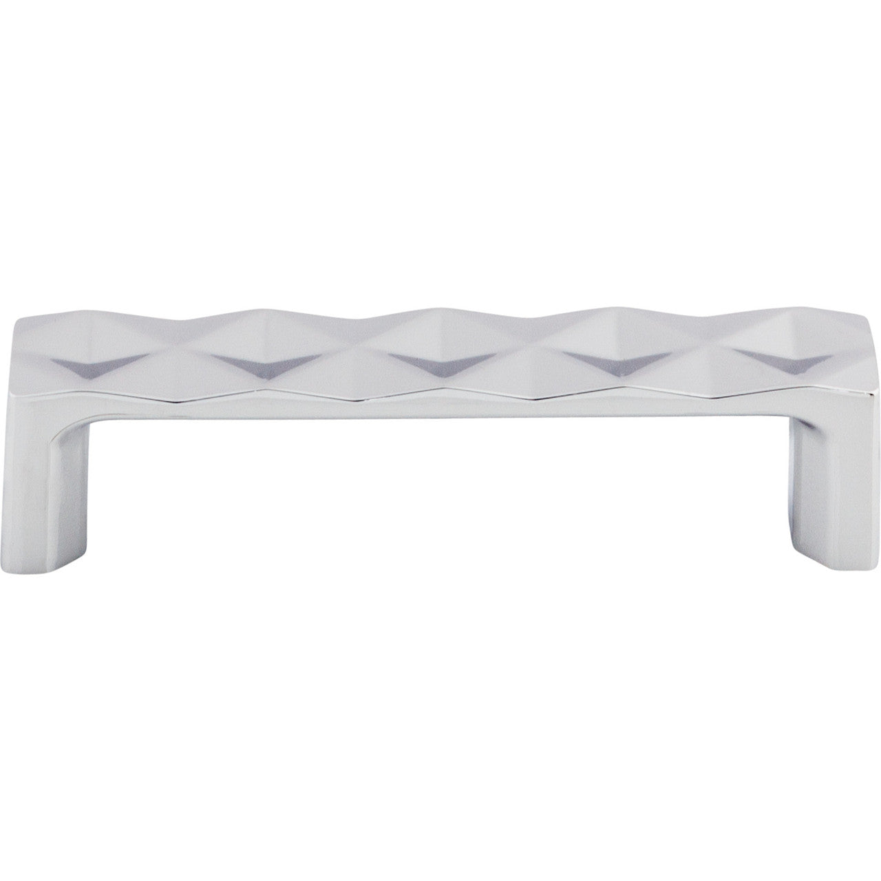 Top Knobs TK561PC: 3-3/4" cc Quilted Flat Bar Cabinet Pull - Polished Chrome