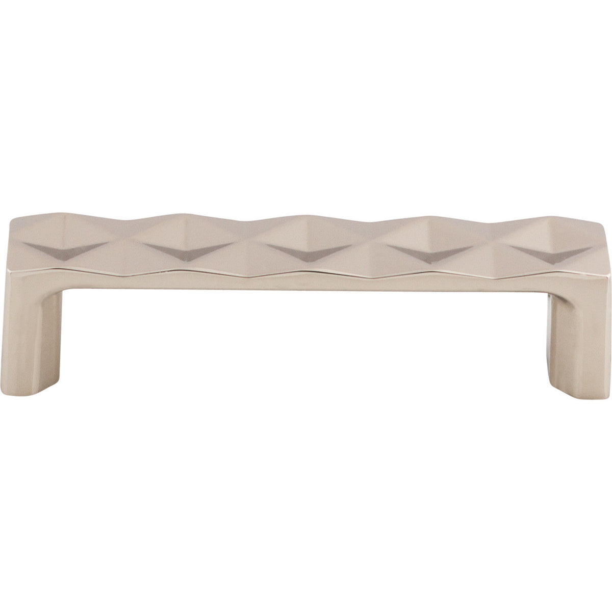 Top Knobs TK561PN: 3-3/4" cc Quilted Flat Bar Cabinet Pull - Polished Nickel