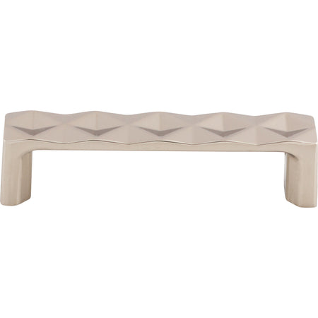 Top Knobs TK561PN: 3-3/4" cc Quilted Flat Bar Cabinet Pull - Polished Nickel