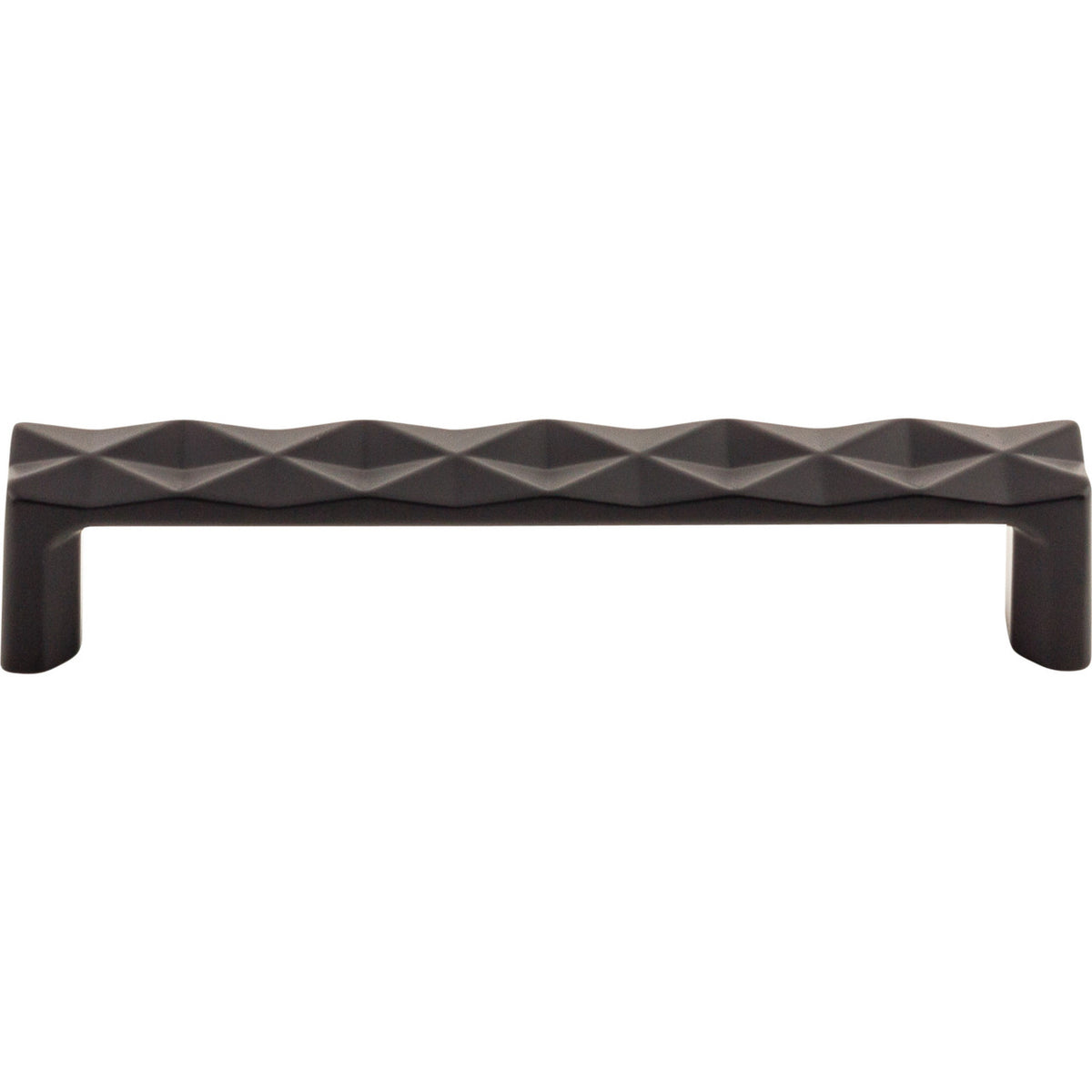 Top Knobs TK562BLK: 5-1/16" cc Quilted Flat Bar Cabinet Pull - Flat Black