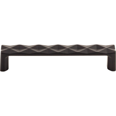 Top Knobs TK562BLK: 5-1/16" cc Quilted Flat Bar Cabinet Pull - Flat Black