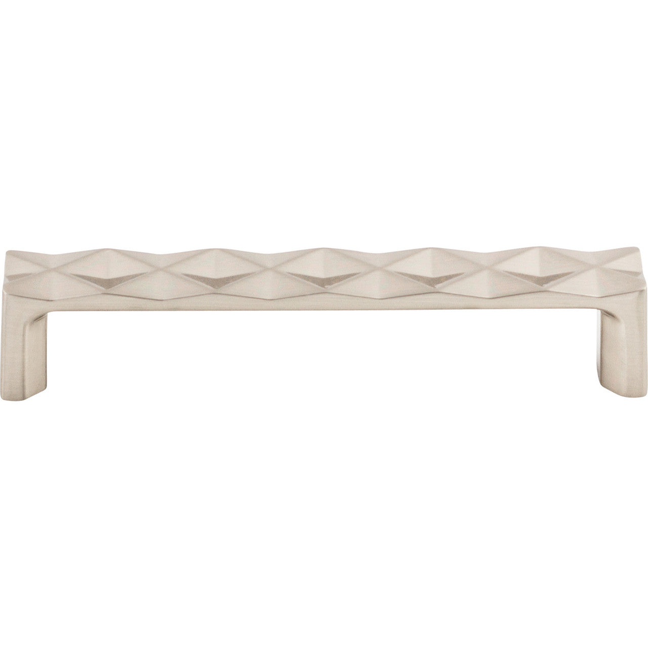Top Knobs TK562BSN: 5-1/16" cc Quilted Flat Bar Cabinet Pull - Brushed Satin Nickel