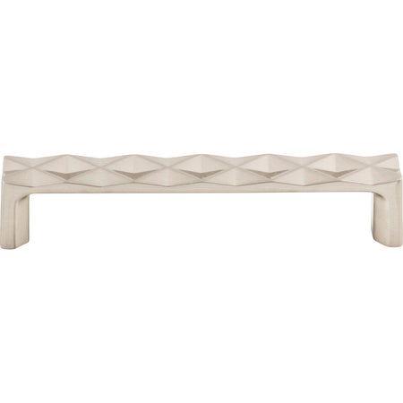 Top Knobs TK562BSN: 5-1/16" cc Quilted Flat Bar Cabinet Pull - Brushed Satin Nickel