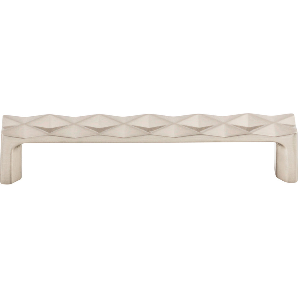 Top Knobs TK562BSN: 5-1/16" cc Quilted Flat Bar Cabinet Pull - Brushed Satin Nickel