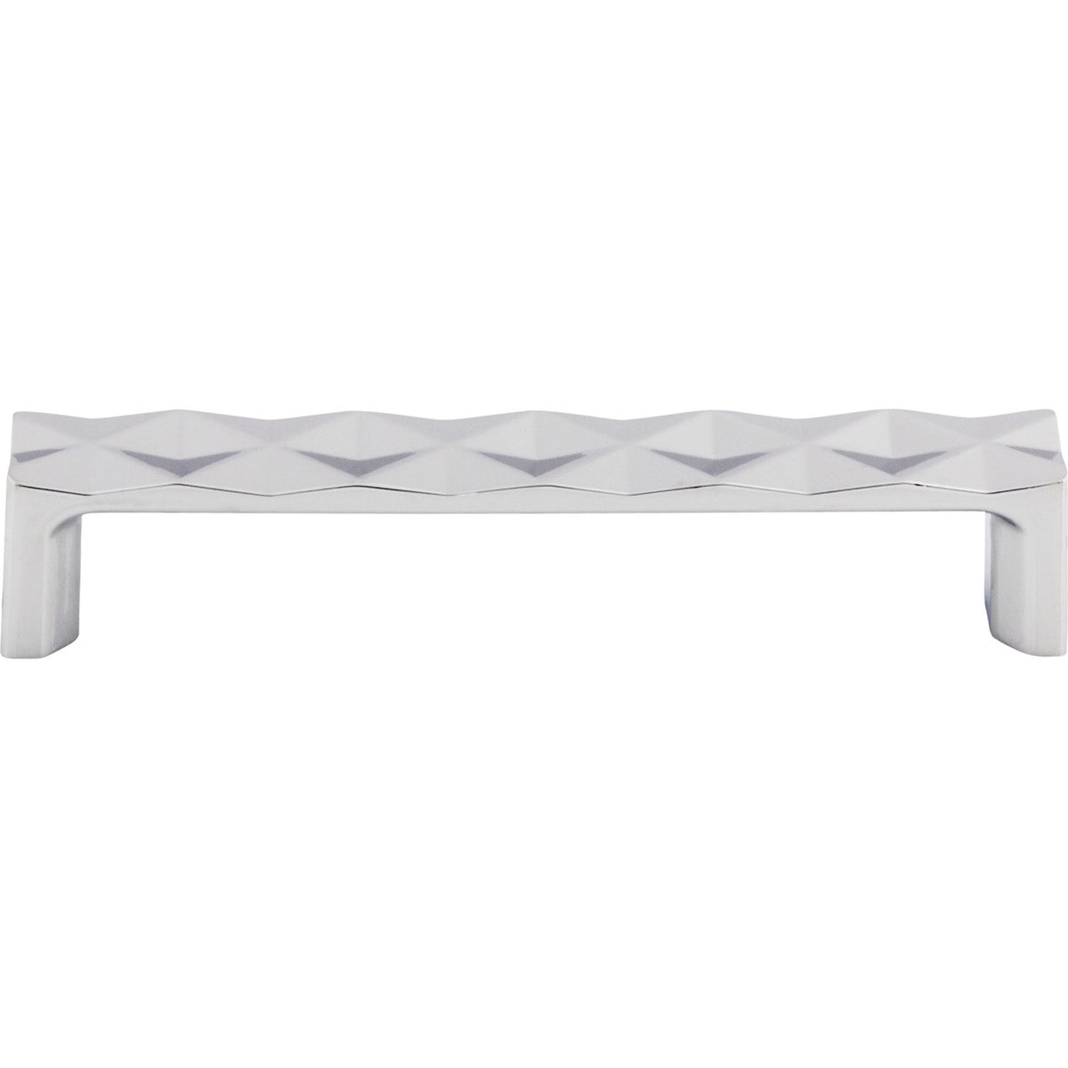 Top Knobs TK562PC: 5-1/16" cc Quilted Flat Bar Cabinet Pull - Polished Chrome