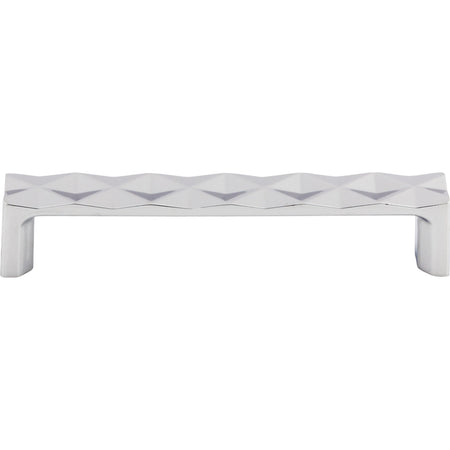 Top Knobs TK562PC: 5-1/16" cc Quilted Flat Bar Cabinet Pull - Polished Chrome