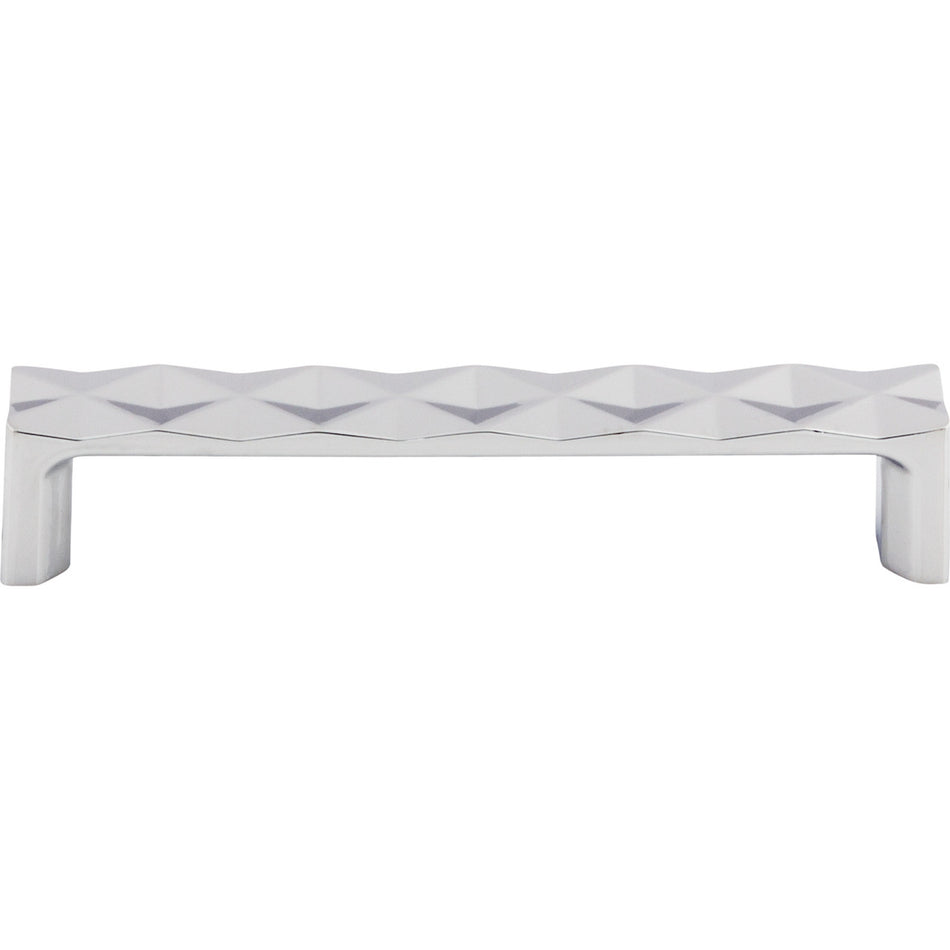 Top Knobs TK562PC: 5-1/16" cc Quilted Flat Bar Cabinet Pull - Polished Chrome