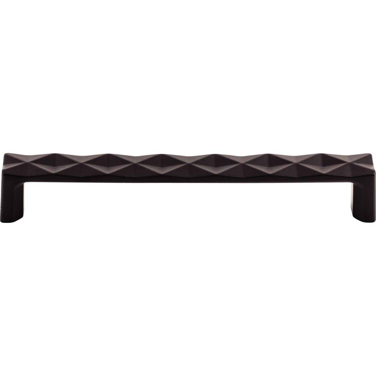 Top Knobs TK563BLK: 6-5/16" cc Quilted Flat Bar Cabinet Pull - Flat Black