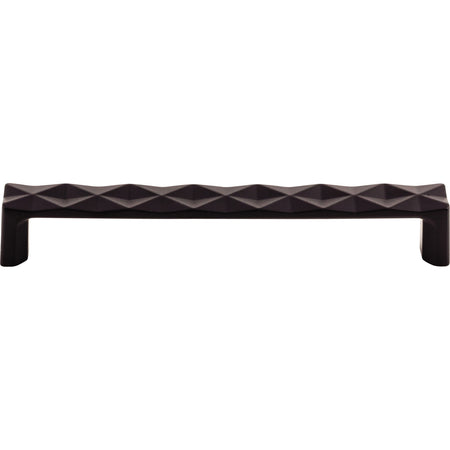 Top Knobs TK563BLK: 6-5/16" cc Quilted Flat Bar Cabinet Pull - Flat Black