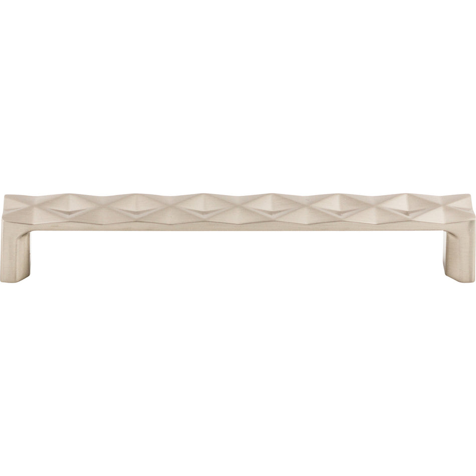 Top Knobs TK563BSN: 6-5/16" cc Quilted Flat Bar Cabinet Pull - Brushed Satin Nickel