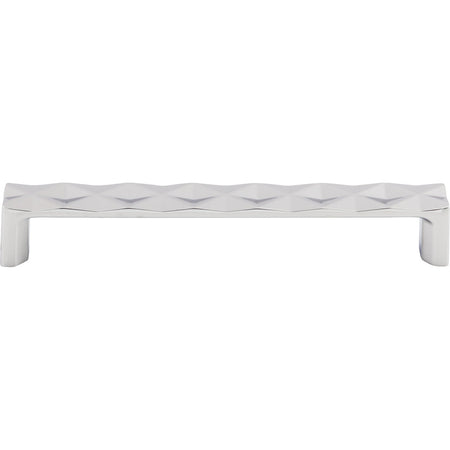 Top Knobs TK563PC: 6-5/16" cc Quilted Flat Bar Cabinet Pull - Polished Chrome