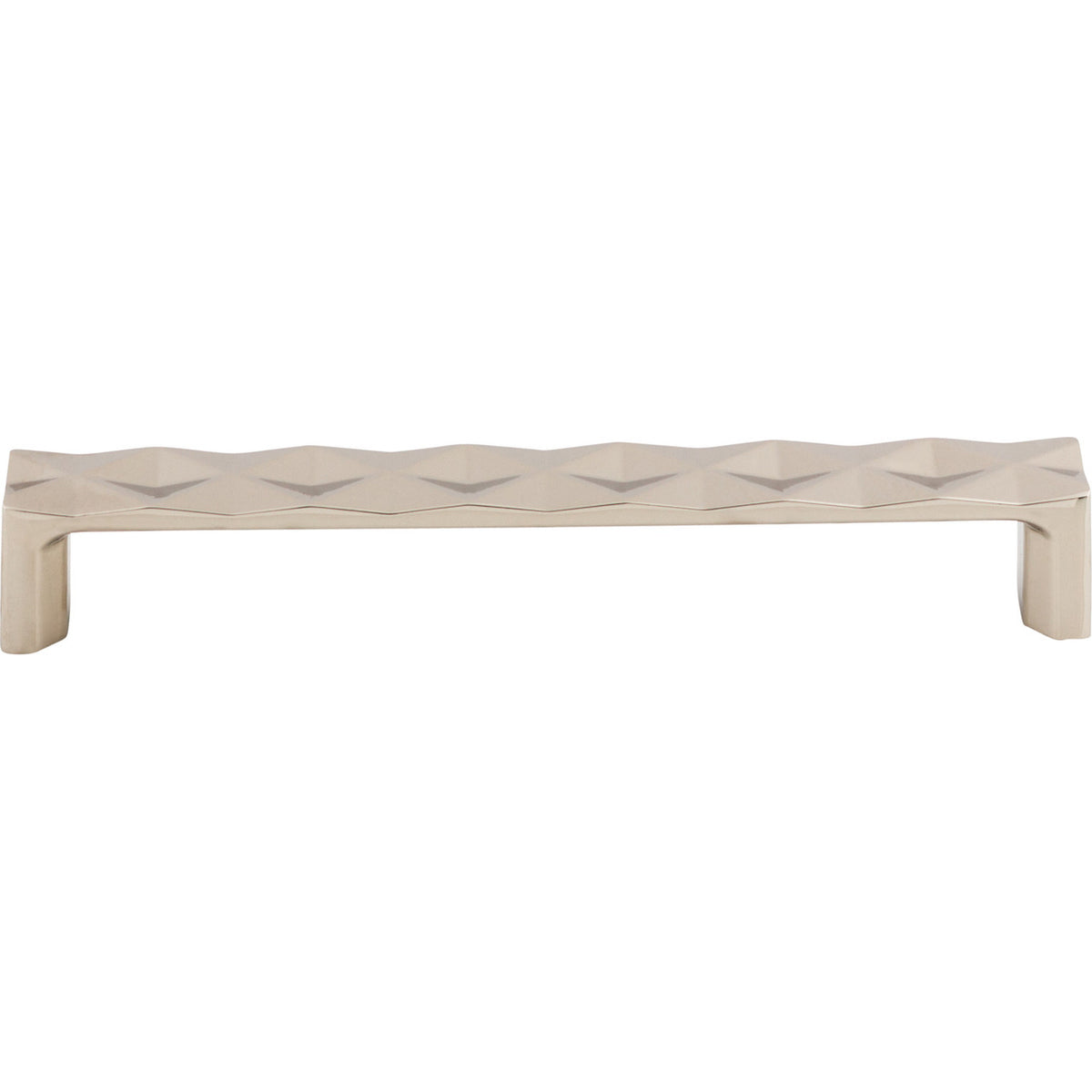 Top Knobs TK563PN: 6-5/16" cc Quilted Flat Bar Cabinet Pull - Polished Nickel