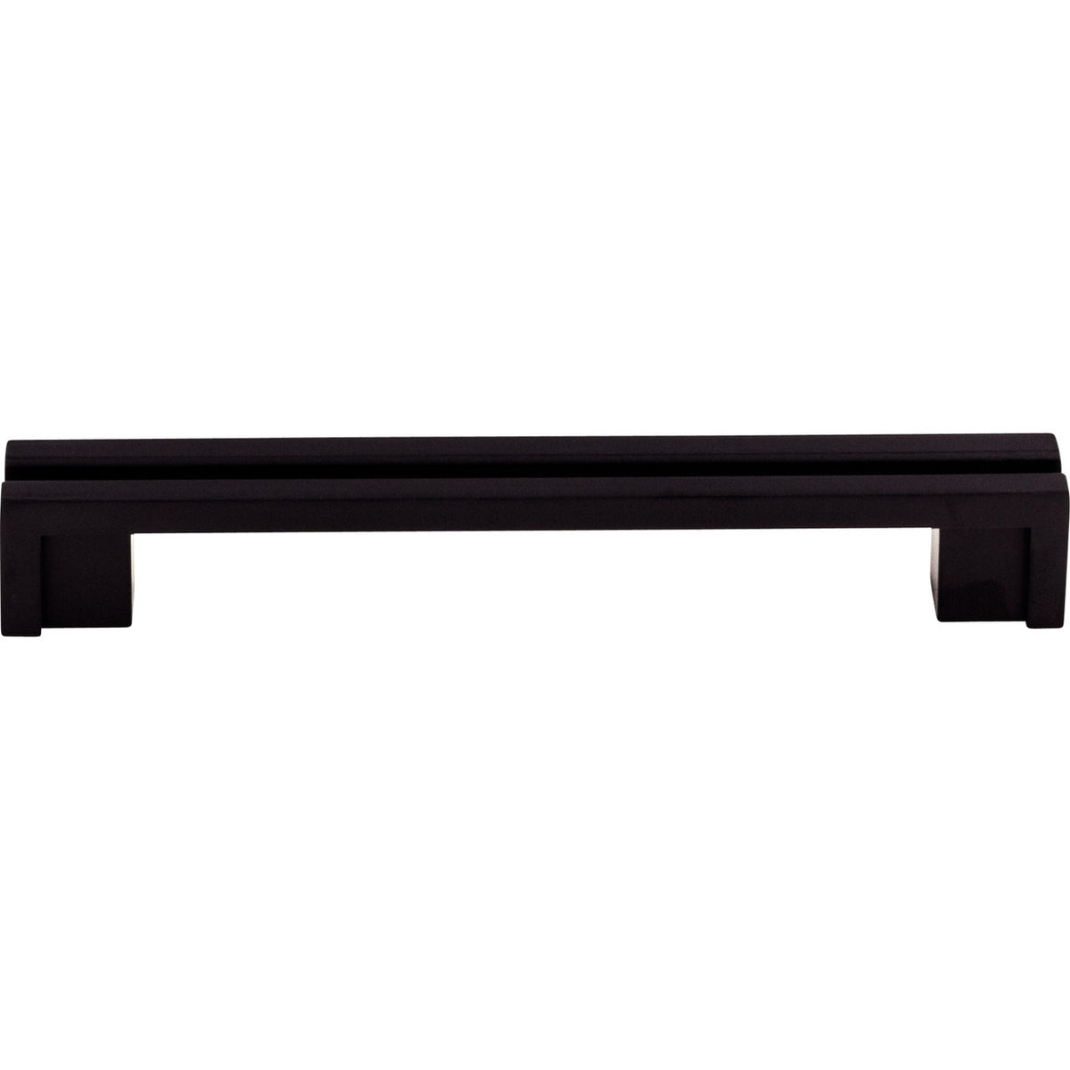 Top Knobs TK56BLK: 5" cc Sanctuary Flat Rail Bar Cabinet Pull - Flat Black