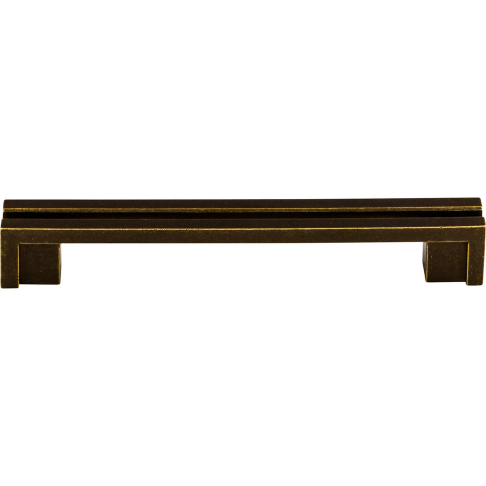 Top Knobs TK56GBZ: 5" cc Sanctuary Flat Rail Bar Cabinet Pull - German Bronze