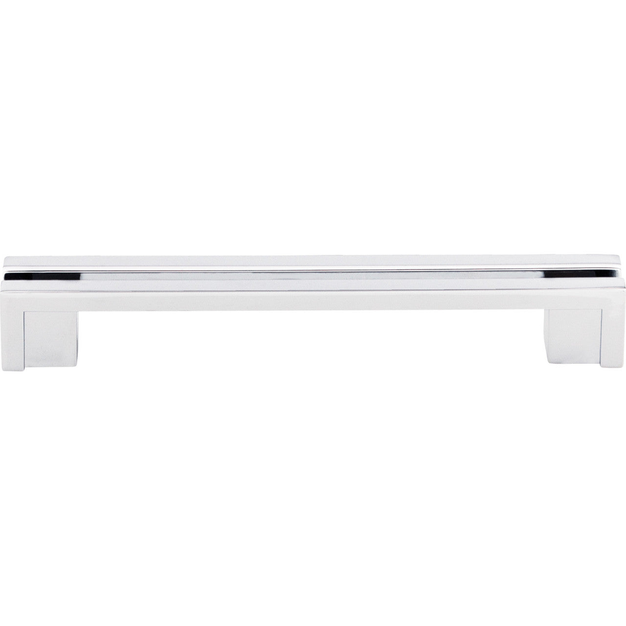 Top Knobs TK56PC: 5" cc Sanctuary Flat Rail Bar Cabinet Pull - Polished Chrome