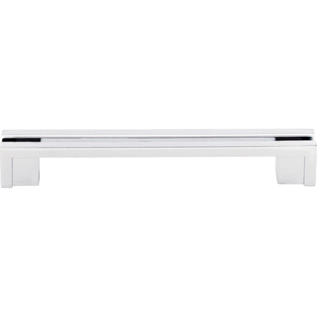 Top Knobs TK56PC: 5" cc Sanctuary Flat Rail Bar Cabinet Pull - Polished Chrome