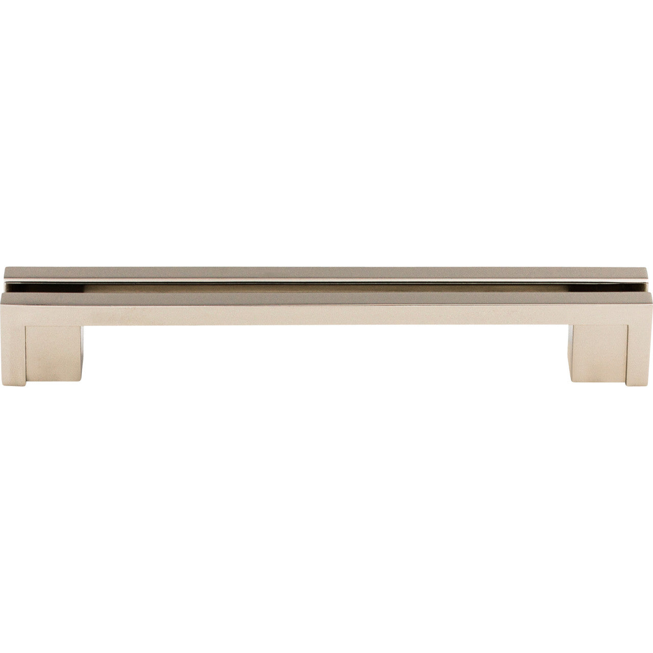Top Knobs TK56PN: 5" cc Sanctuary Flat Rail Bar Cabinet Pull - Polished Nickel