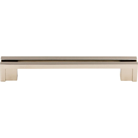 Top Knobs TK56PN: 5" cc Sanctuary Flat Rail Bar Cabinet Pull - Polished Nickel