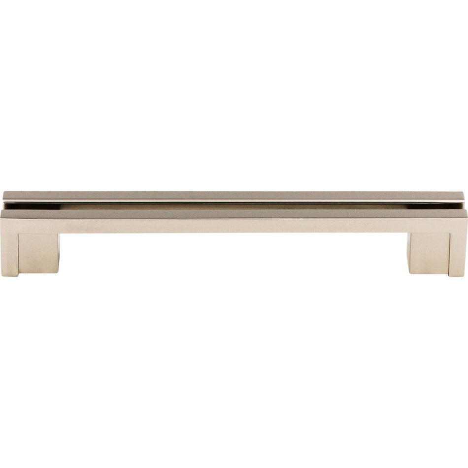 Top Knobs TK56PN: 5" cc Sanctuary Flat Rail Bar Cabinet Pull - Polished Nickel