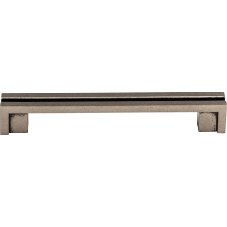 Top Knobs TK56PTA: 5" cc Sanctuary Flat Rail Bar Cabinet Pull - Pewter Antique