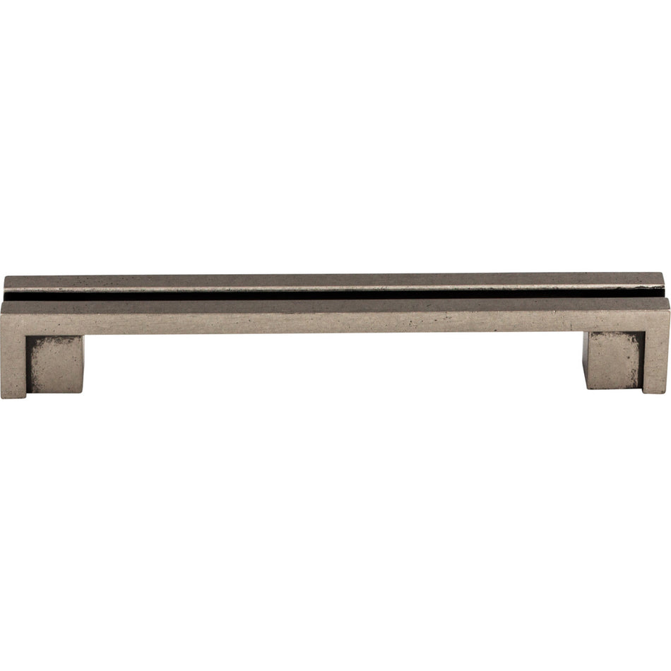 Top Knobs TK56PTA: 5" cc Sanctuary Flat Rail Bar Cabinet Pull - Pewter Antique