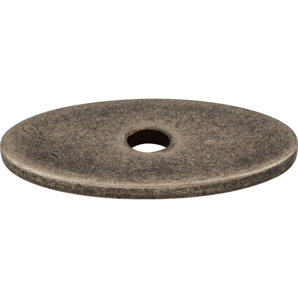 Top Knobs TK58PTA: Sanctuary Oval Backplate - Pewter Antique
