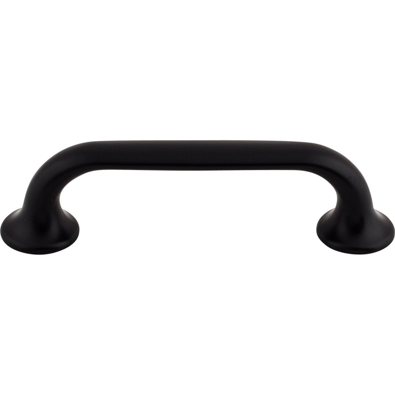 Top Knobs TK593BLK: 3-3/4" cc Oculus D-Handle Cabinet Pull - Flat Black