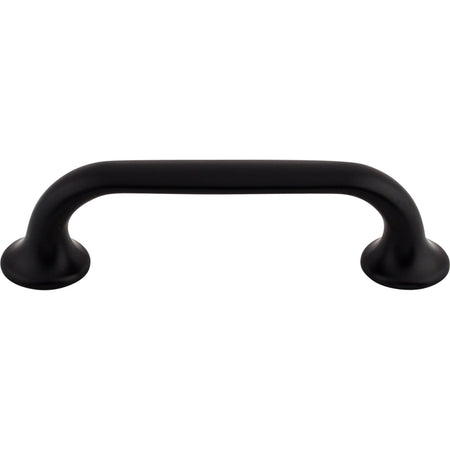 Top Knobs TK593BLK: 3-3/4" cc Oculus D-Handle Cabinet Pull - Flat Black