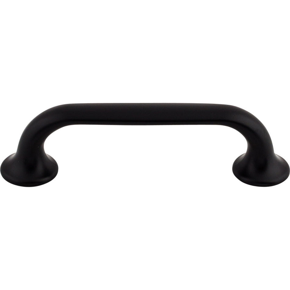 Top Knobs TK593BLK: 3-3/4" cc Oculus D-Handle Cabinet Pull - Flat Black