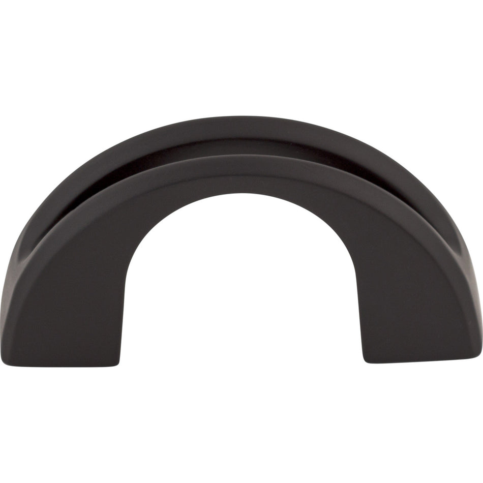 Top Knobs TK617BLK: 1-1/4" cc Tango Finger Cabinet Pull - Flat Black