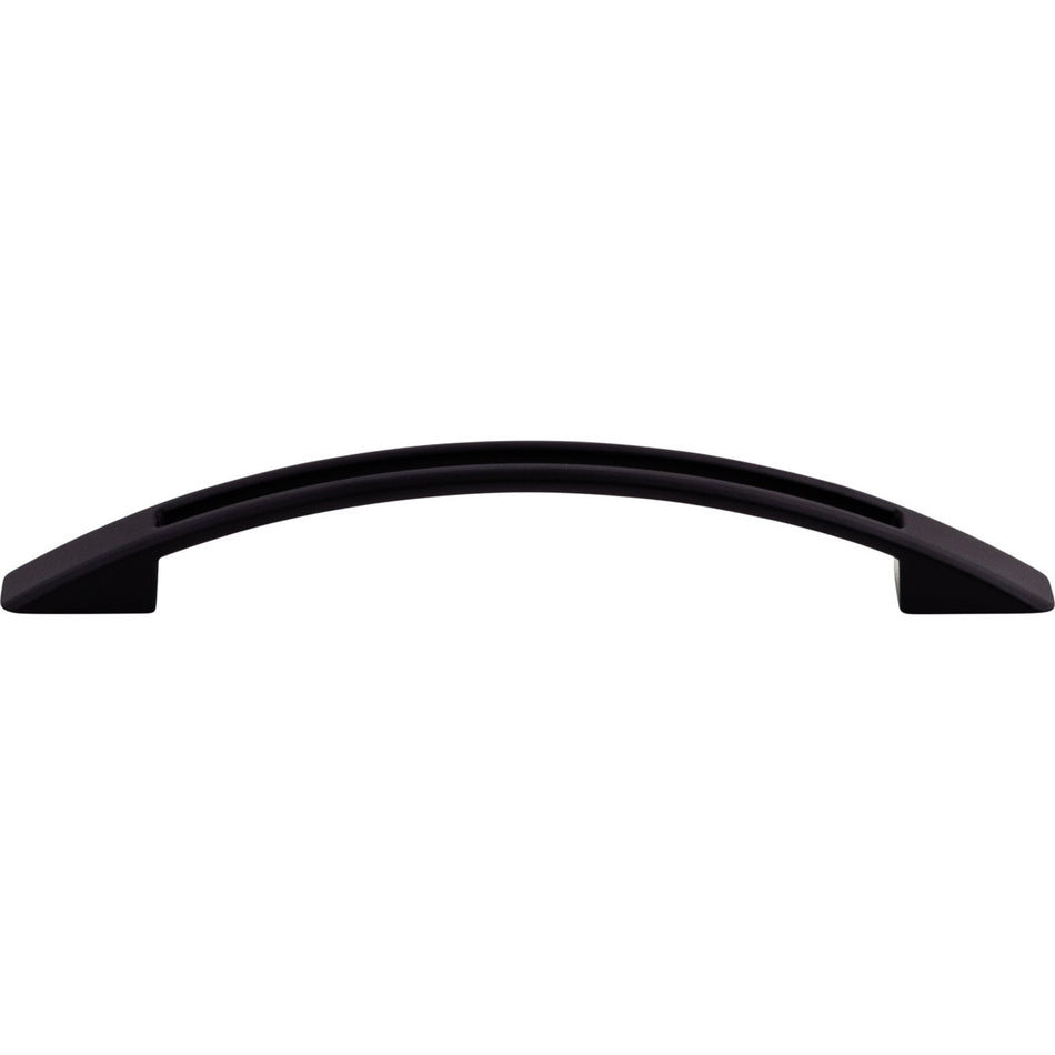 Top Knobs TK619BLK: 5-1/16" cc Tango Bow Cabinet Pull - Flat Black