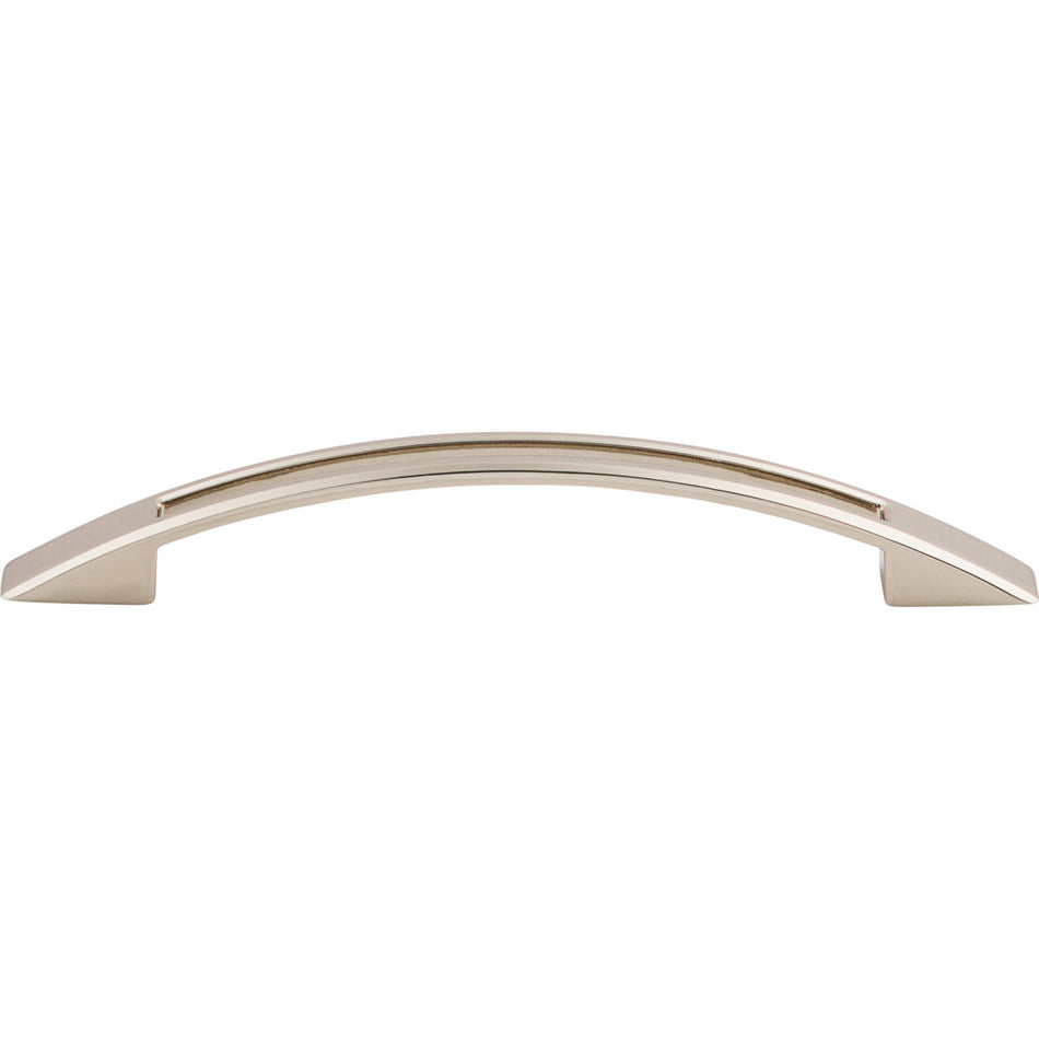 Top Knobs TK619PN: 5-1/16" cc Tango Bow Cabinet Pull - Polished Nickel