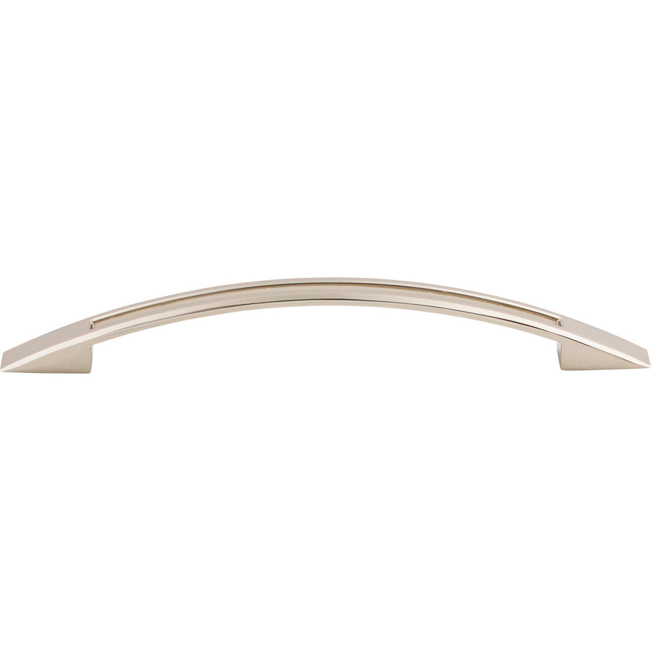 Top Knobs TK620PN: 6-5/16" cc Tango Bow Cabinet Pull - Polished Nickel