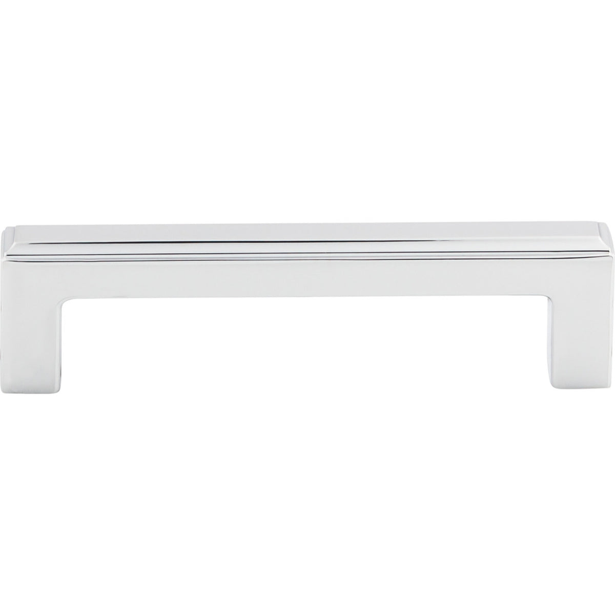 Top Knobs TK672PC: 3-3/4" cc Podium Square Bar Cabinet Pull - Polished Chrome