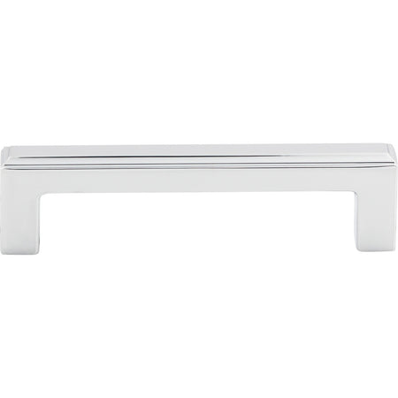 Top Knobs TK672PC: 3-3/4" cc Podium Square Bar Cabinet Pull - Polished Chrome