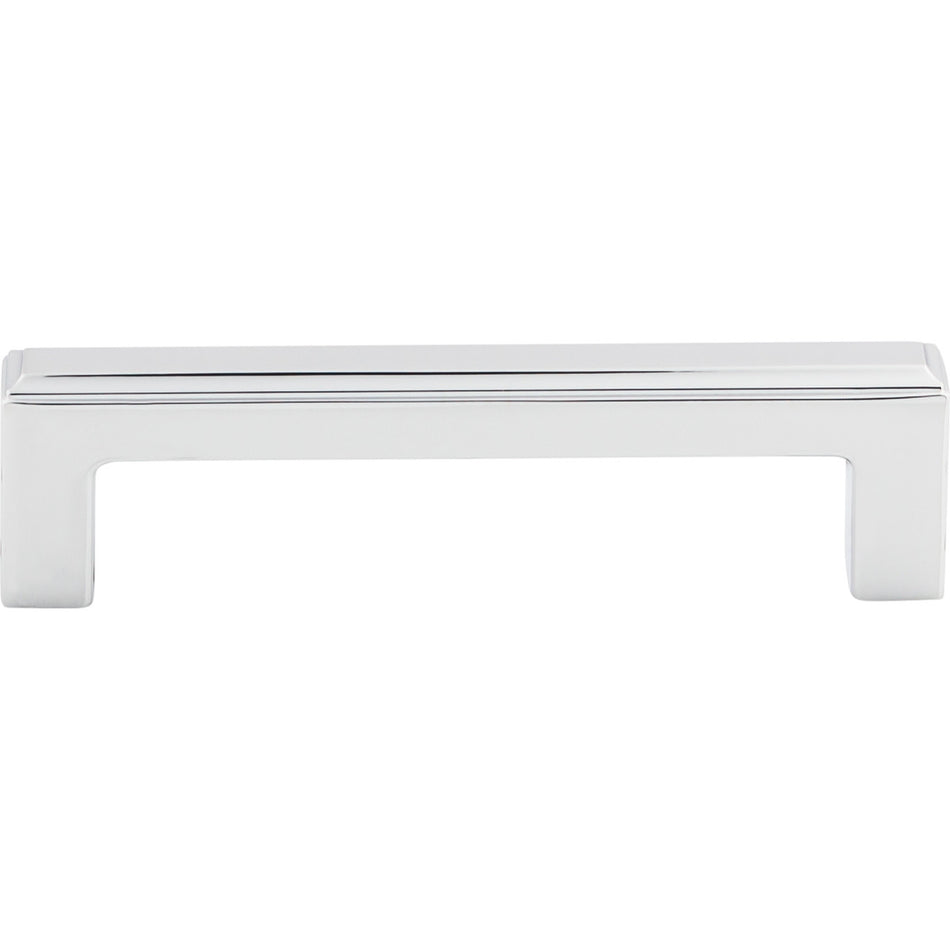 Top Knobs TK672PC: 3-3/4" cc Podium Square Bar Cabinet Pull - Polished Chrome