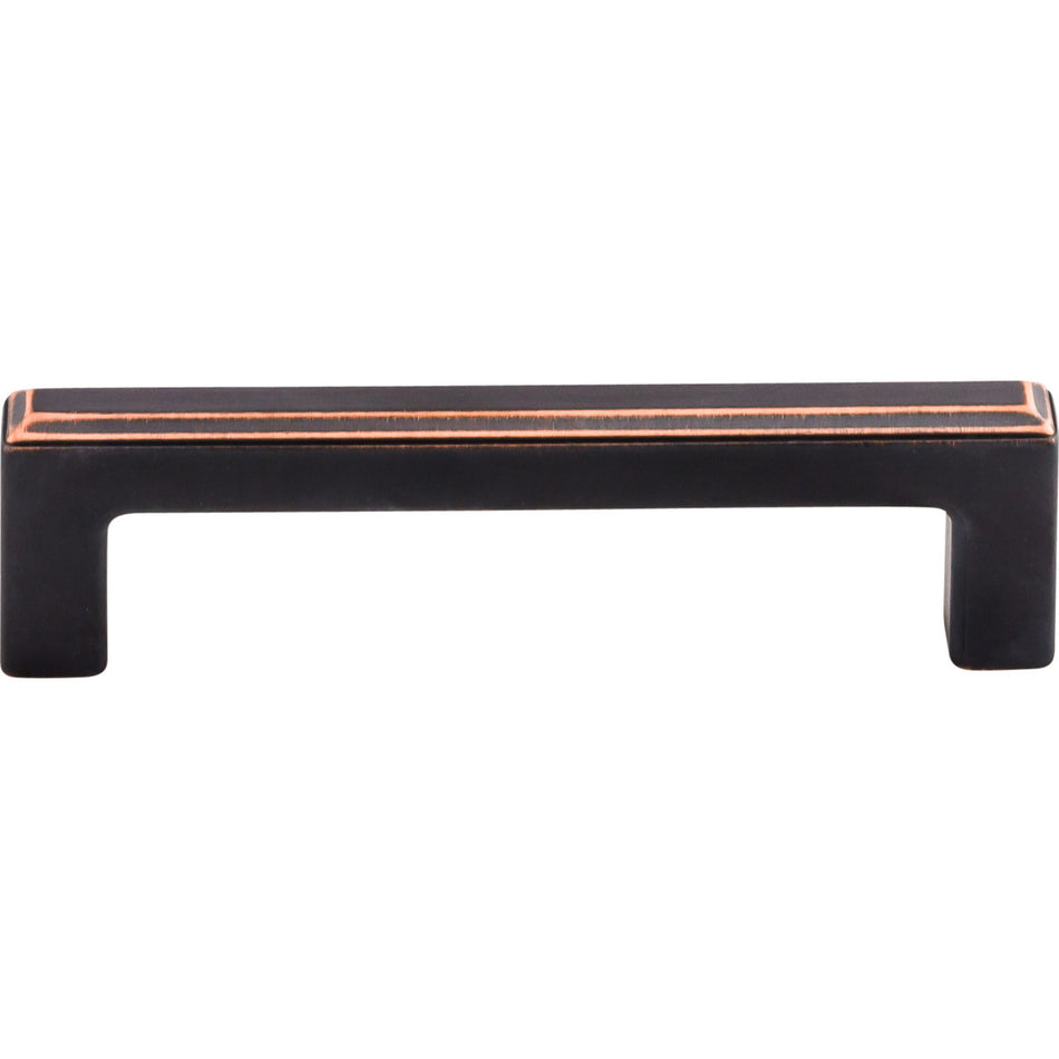 Top Knobs TK672UM: 3-3/4" cc Podium Square Bar Cabinet Pull - Umbrio