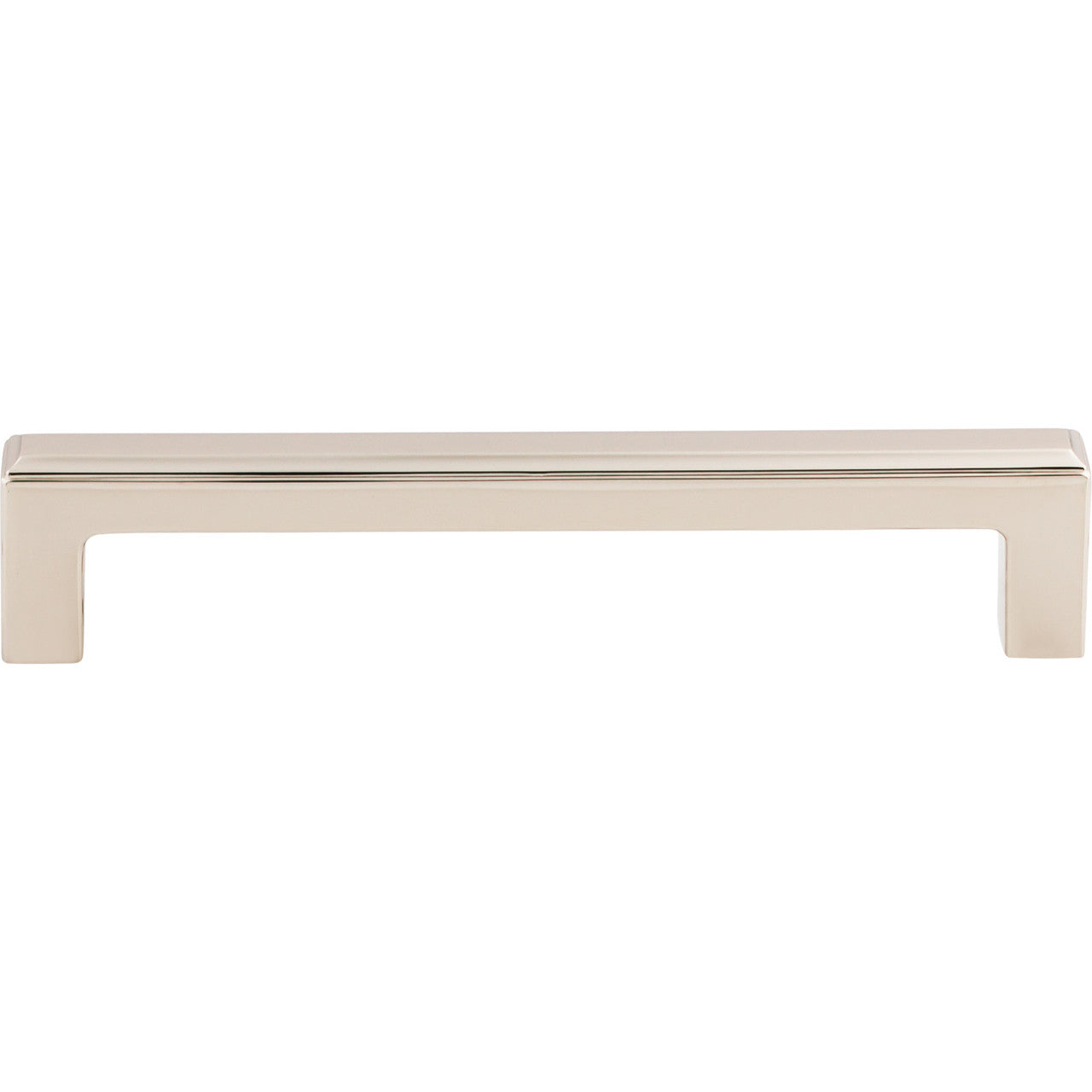 Top Knobs TK673PN: 5-1/16" cc Podium Square Bar Cabinet Pull - Polished Nickel