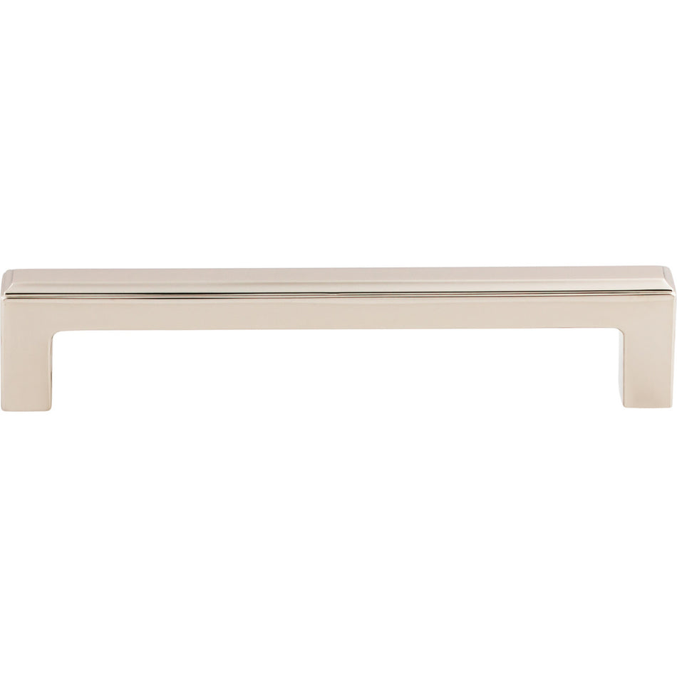 Top Knobs TK673PN: 5-1/16" cc Podium Square Bar Cabinet Pull - Polished Nickel