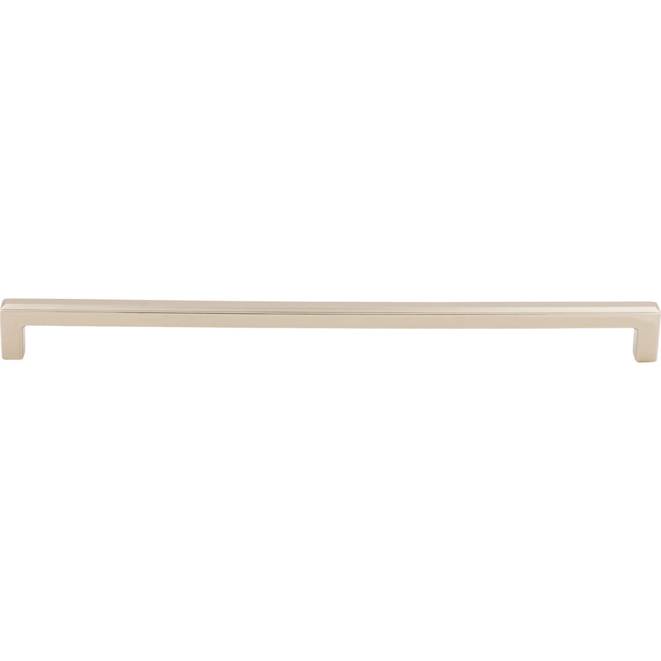 Top Knobs TK676PN: 12" cc Podium Square Bar Cabinet Pull - Polished Nickel