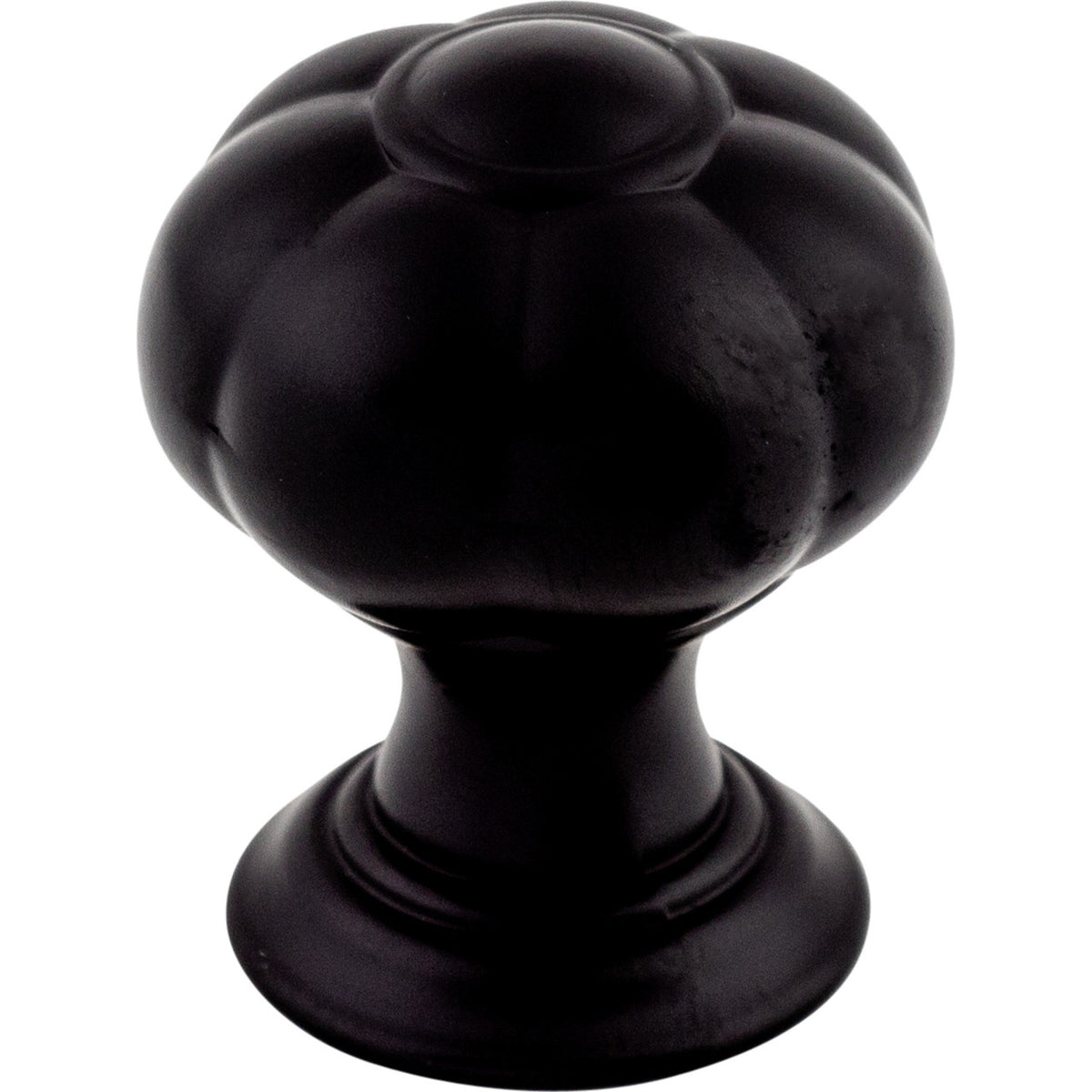 Top Knobs TK690BLK: 1" Allington Flower Cabinet Knob - Flat Black