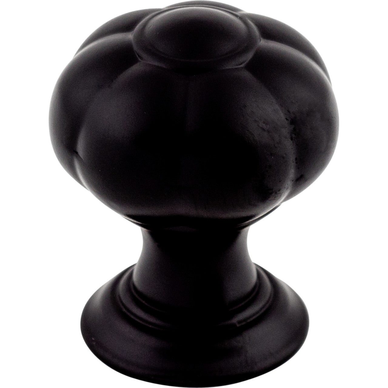 Top Knobs TK690BLK: 1" Allington Flower Cabinet Knob - Flat Black