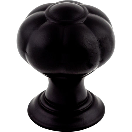 Top Knobs TK690BLK: 1" Allington Flower Cabinet Knob - Flat Black