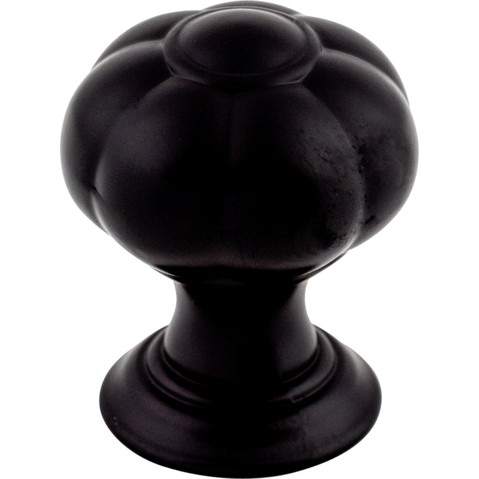Top Knobs TK690BLK: 1" Allington Flower Cabinet Knob - Flat Black