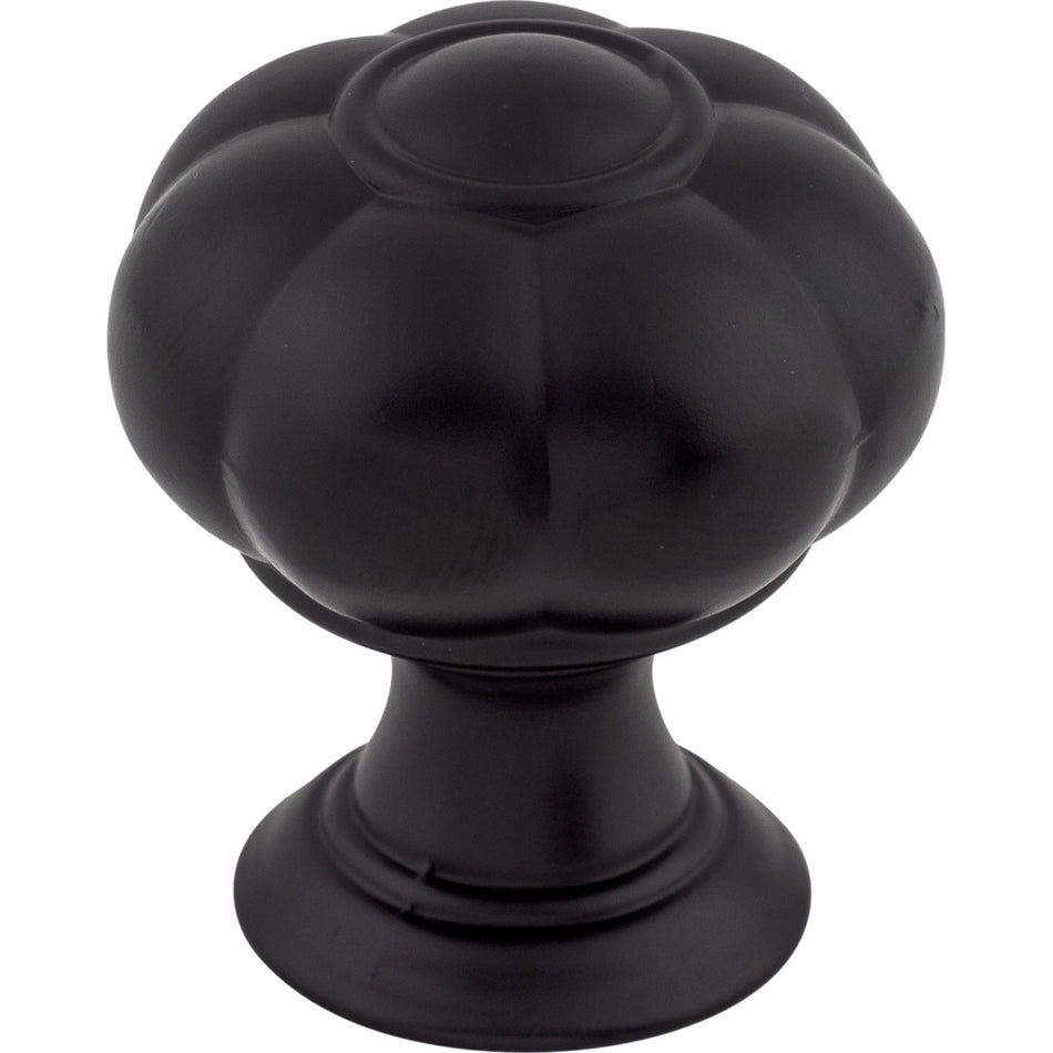 Top Knobs TK691BLK: 1-1/4" Allington Flower Cabinet Knob - Flat Black